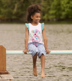 Discount Hatley Girls Stay Golden Ruffle Sleeve Tank Top