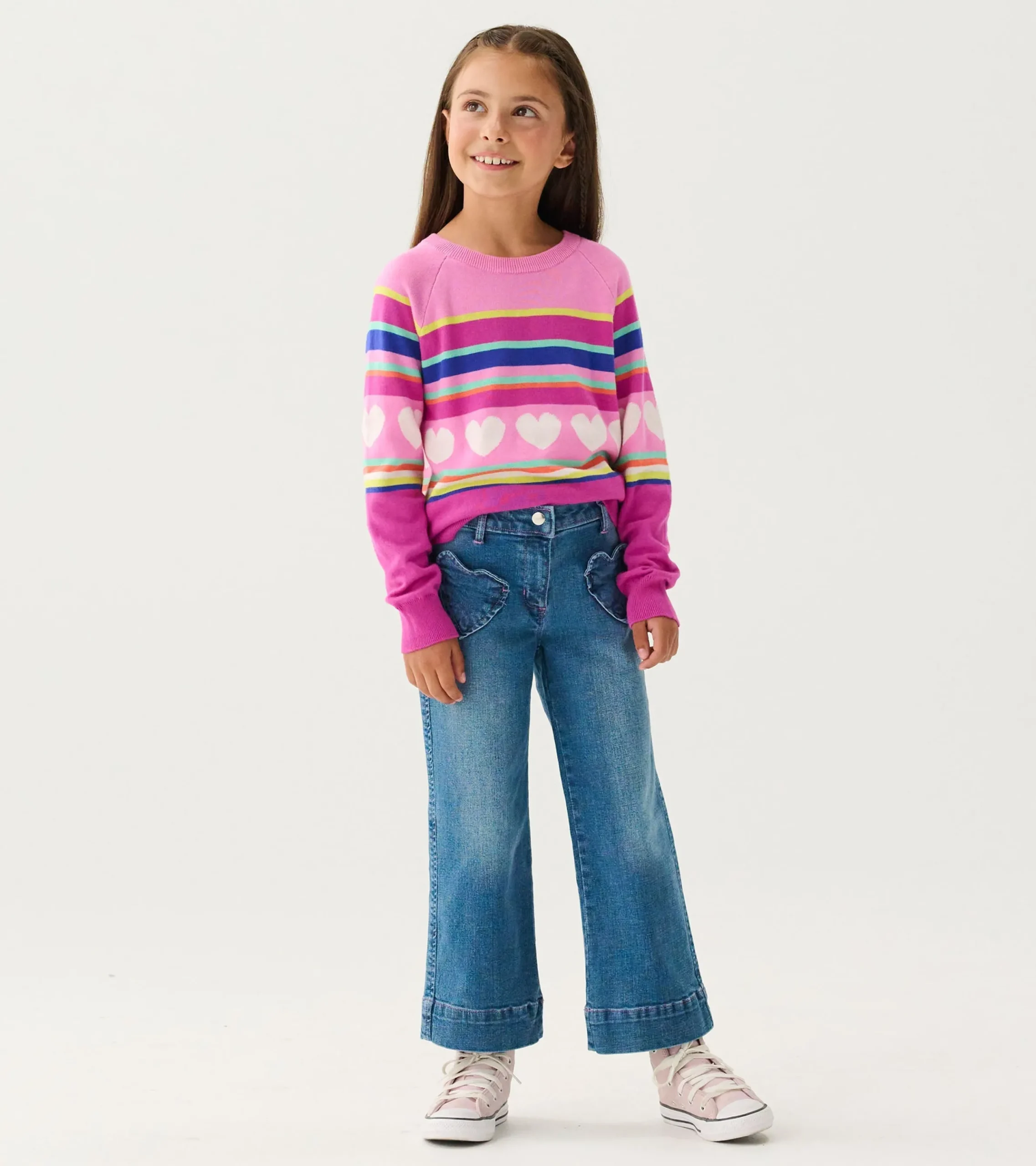 Clearance Hatley Girls Stretch Denim Wide Leg Pants