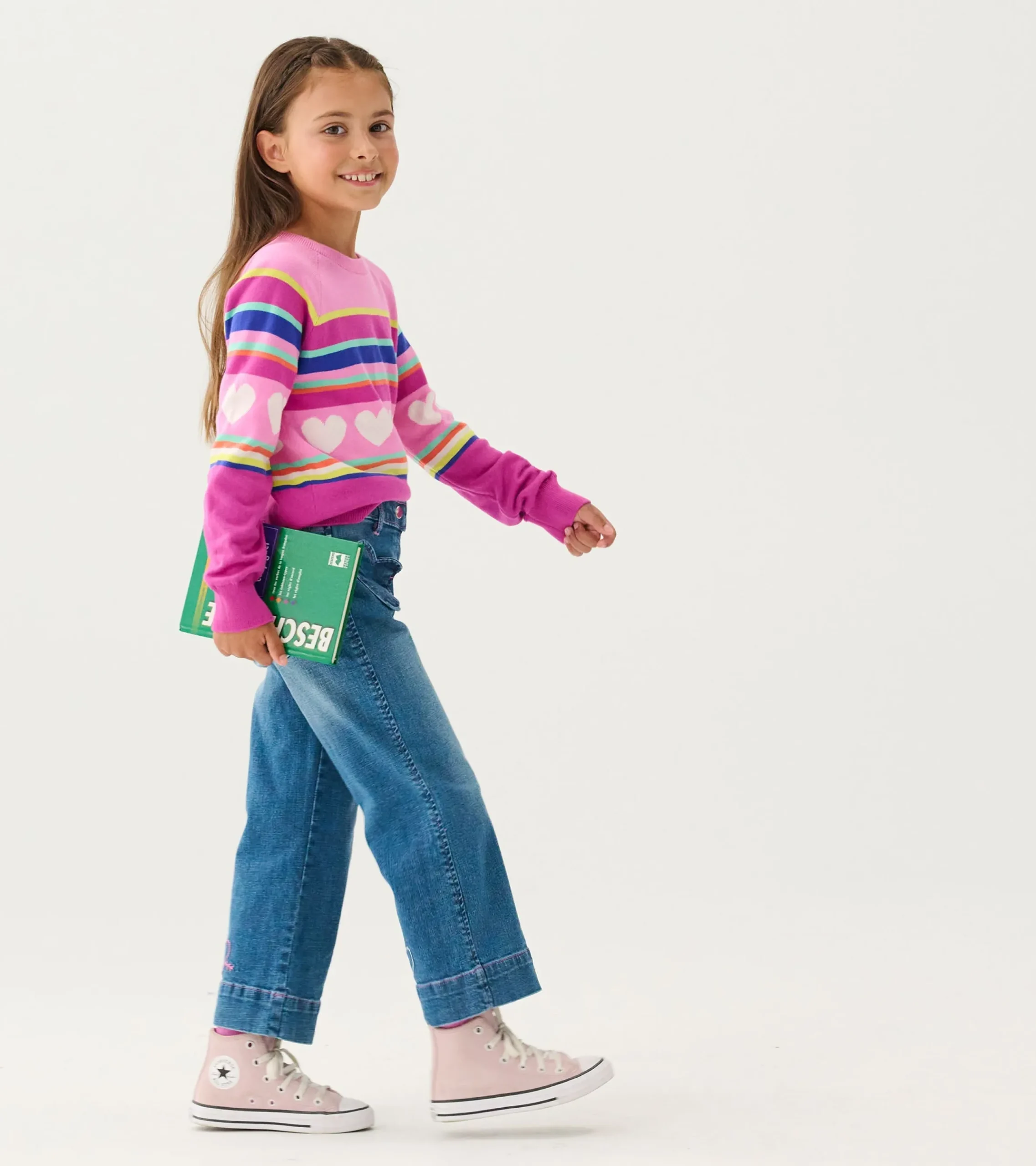 Clearance Hatley Girls Stretch Denim Wide Leg Pants