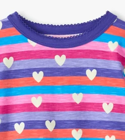 Hatley Girls Stripes & Hearts Pajama Set