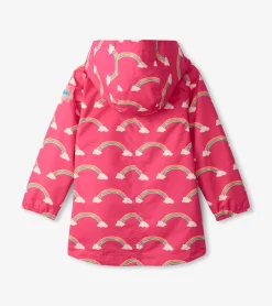 New Hatley Girls Summer Rainbow Zip-Up Lightweight Rain Jacket