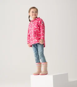 New Hatley Girls Summer Rainbow Zip-Up Lightweight Rain Jacket