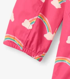 New Hatley Girls Summer Rainbow Zip-Up Lightweight Rain Jacket