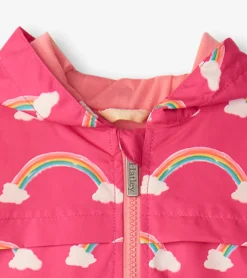 New Hatley Girls Summer Rainbow Zip-Up Lightweight Rain Jacket