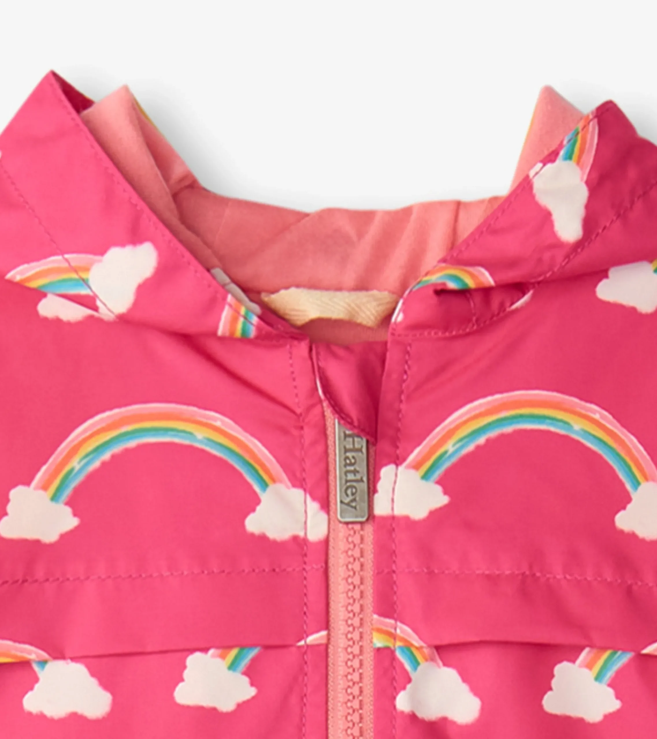 New Hatley Girls Summer Rainbow Zip-Up Lightweight Rain Jacket