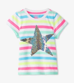 Outlet Hatley Girls Summer Sea Stripes Graphic Tee