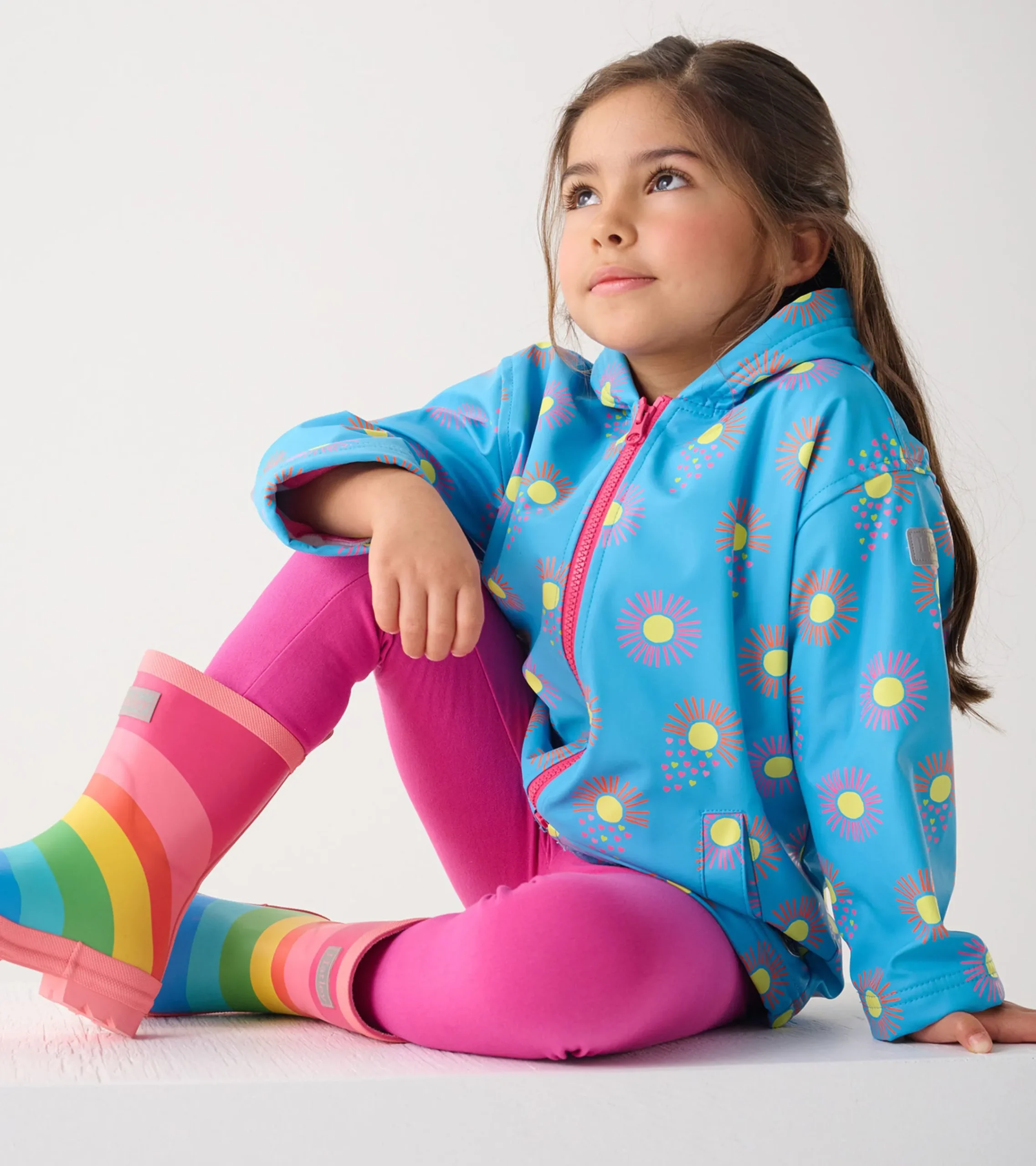 Hatley Girls Sunrays Zip-Up Rain Jacket