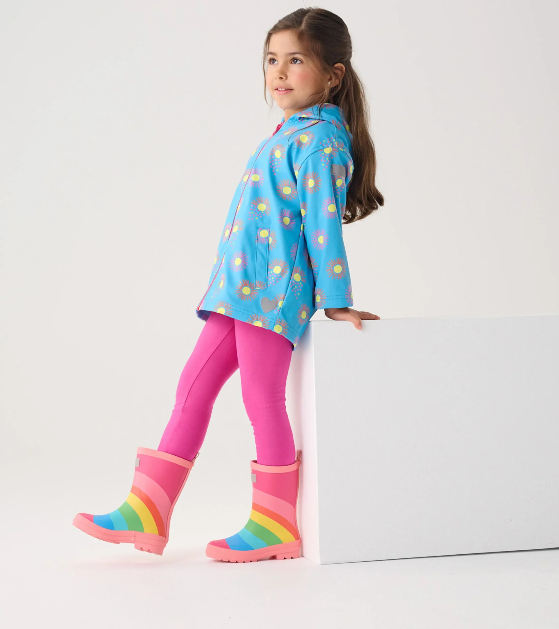 Hatley Girls Sunrays Zip-Up Rain Jacket