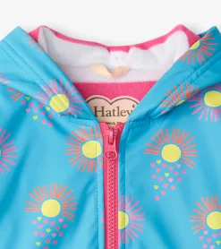 Hatley Girls Sunrays Zip-Up Rain Jacket