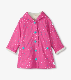 Outlet Hatley Girls Tiny Dots Sherpa Lined Button-Up Rain Jacket