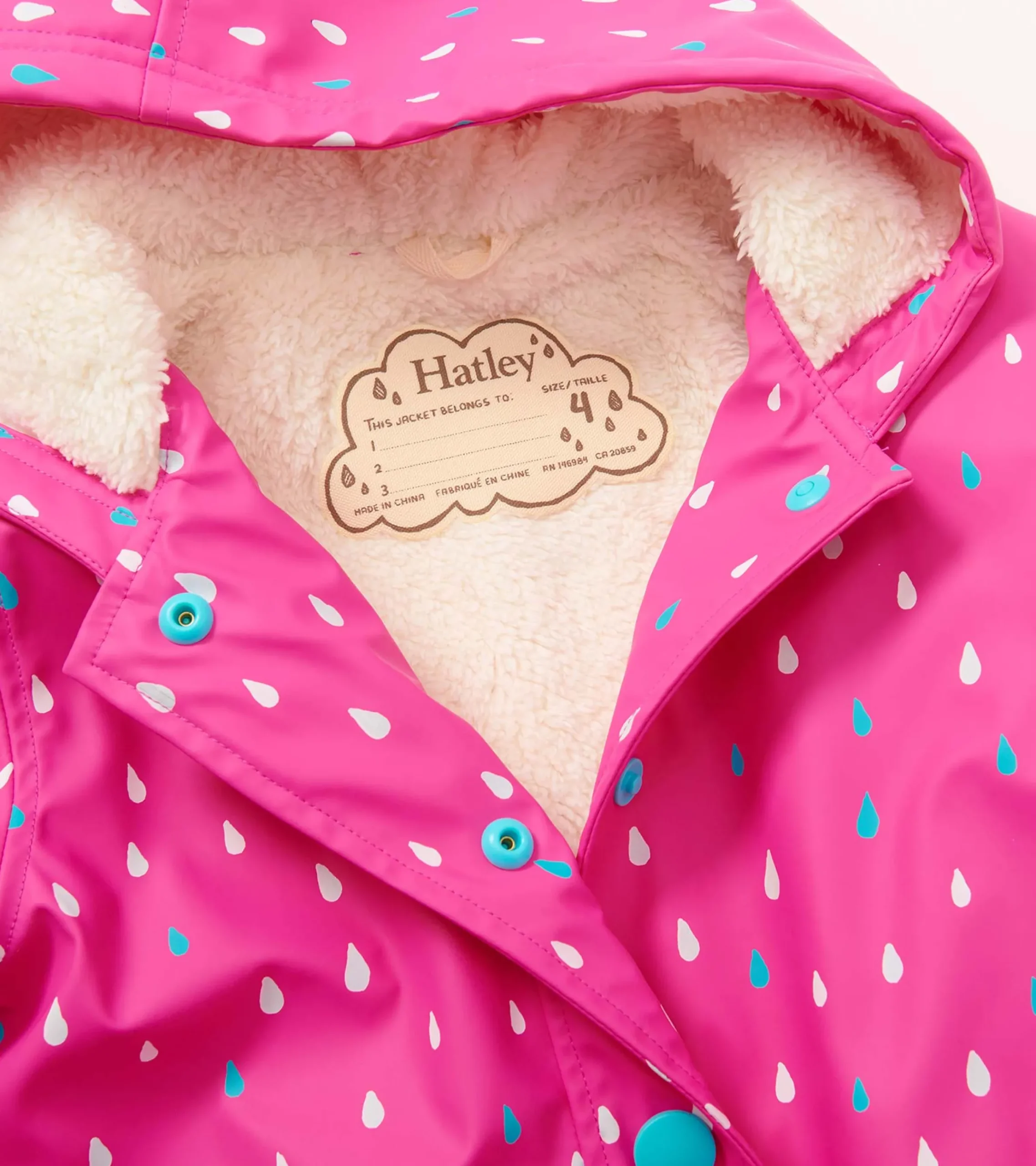 Outlet Hatley Girls Tiny Dots Sherpa Lined Button-Up Rain Jacket
