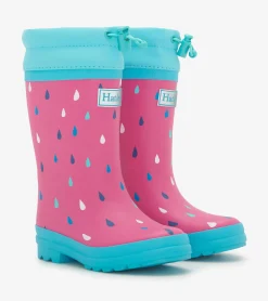 Best Hatley Girls Tiny Drops Sherpa Lined Rain Boots