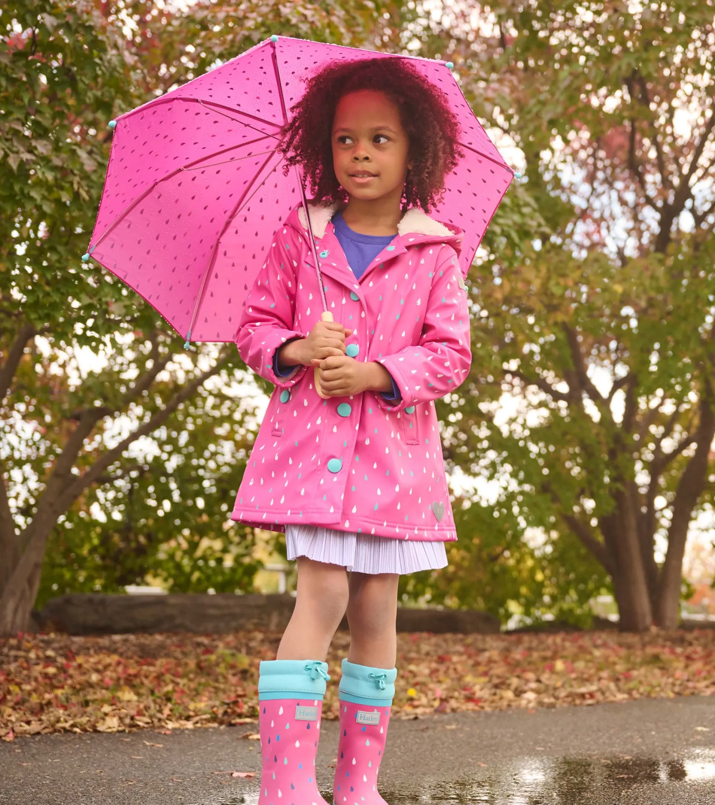 Best Hatley Girls Tiny Drops Sherpa Lined Rain Boots