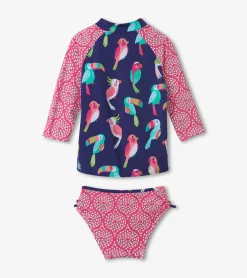 Outlet Hatley Girls Tropical Birds Rashguard Set