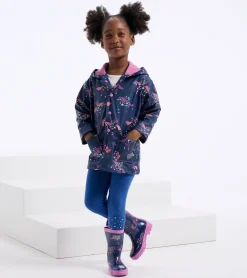 Outlet Hatley Girls Unicorn Constellations Colour Changing Button-Up Rain Jacket