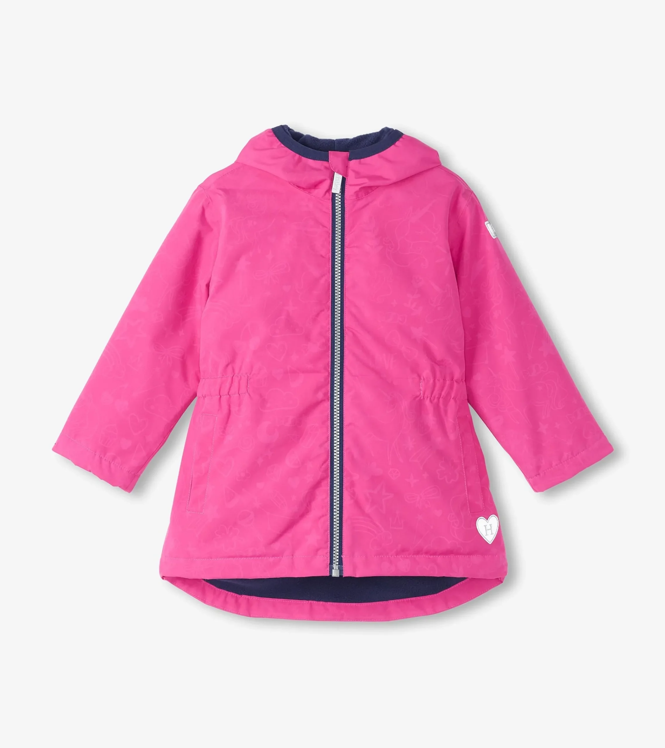 Hatley Girls Unicorn Doodle Zip-Up Lightweight Rain Jacket