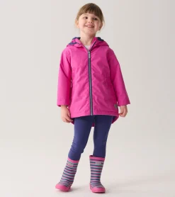 Hatley Girls Unicorn Doodle Zip-Up Lightweight Rain Jacket
