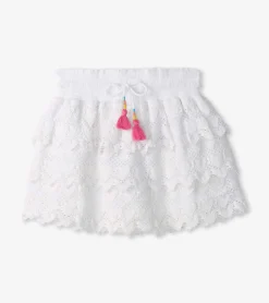 Discount Hatley Girls White Hearts Floaty Skort