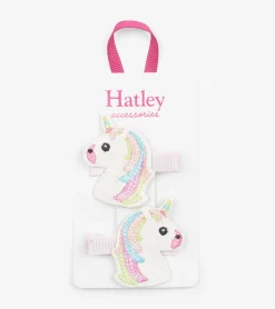 New Hatley Glitzy Unicorns Glitter Hair Clips