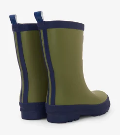 Online Hatley Kids Forest Green Matte Rain Boots