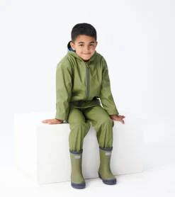 Online Hatley Kids Forest Green Matte Rain Boots