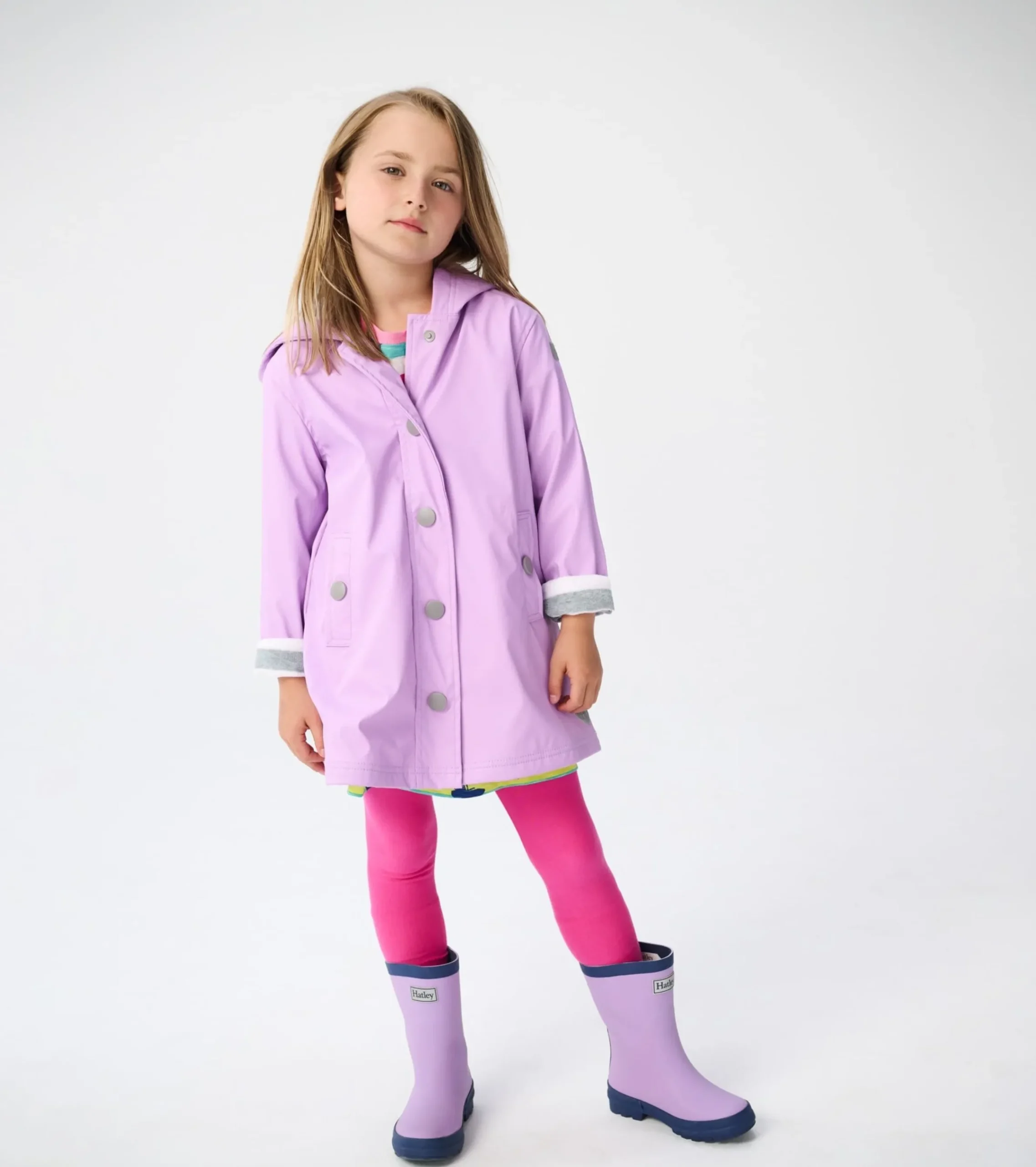 Best Hatley Kids Lilac And Navy Matte Rain Boots