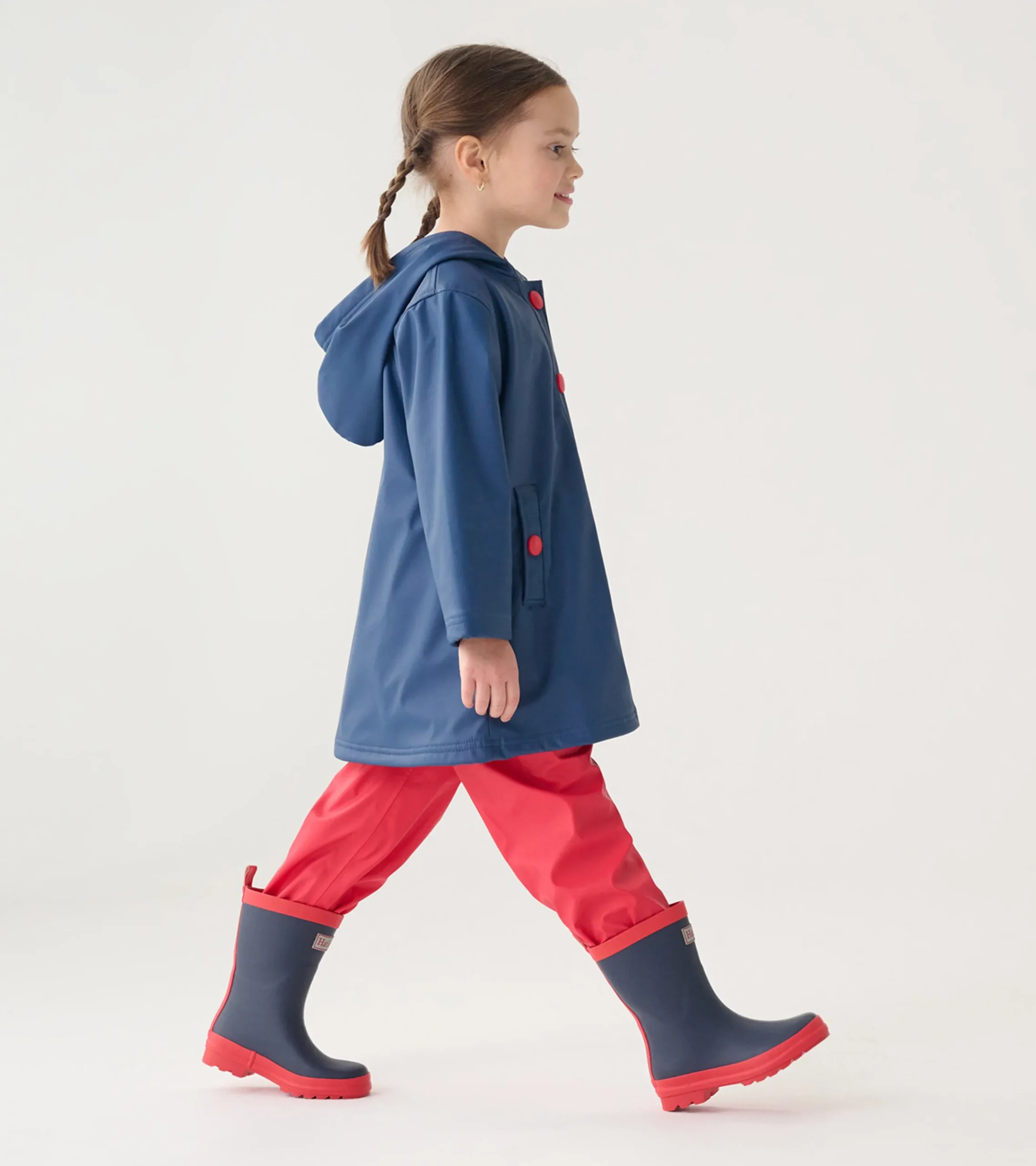 Clearance Hatley Kids Navy & Red Button-Up Rain Jacket