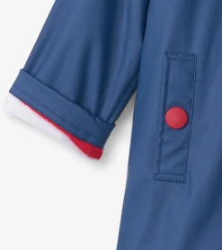 Clearance Hatley Kids Navy & Red Button-Up Rain Jacket