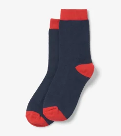 Hot Hatley Kids Navy & Red Crew Socks