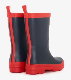 Hatley Kids Navy & Red Matte Rain Boots