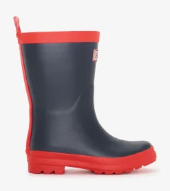 Hatley Kids Navy & Red Matte Rain Boots