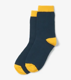 Hatley Kids Navy & Yellow Crew Socks