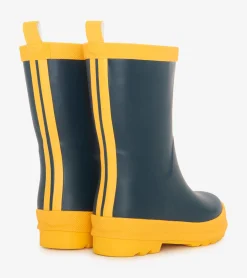 Sale Hatley Kids Navy & Yellow Matte Rain Boots