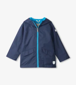 Hatley Kids Navy Zip-Up Lightweight Rain Jacket