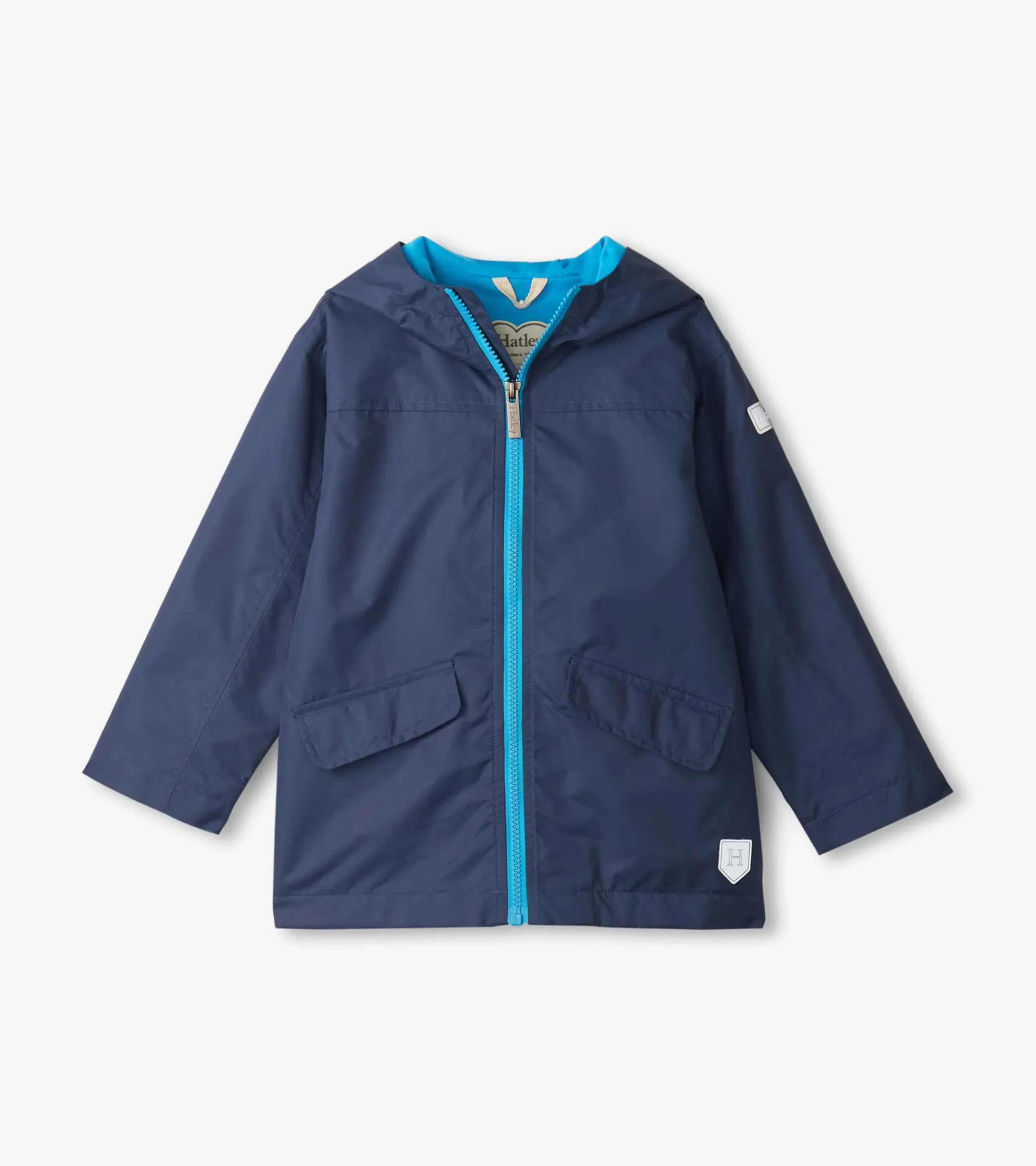 Hatley Kids Navy Zip-Up Lightweight Rain Jacket