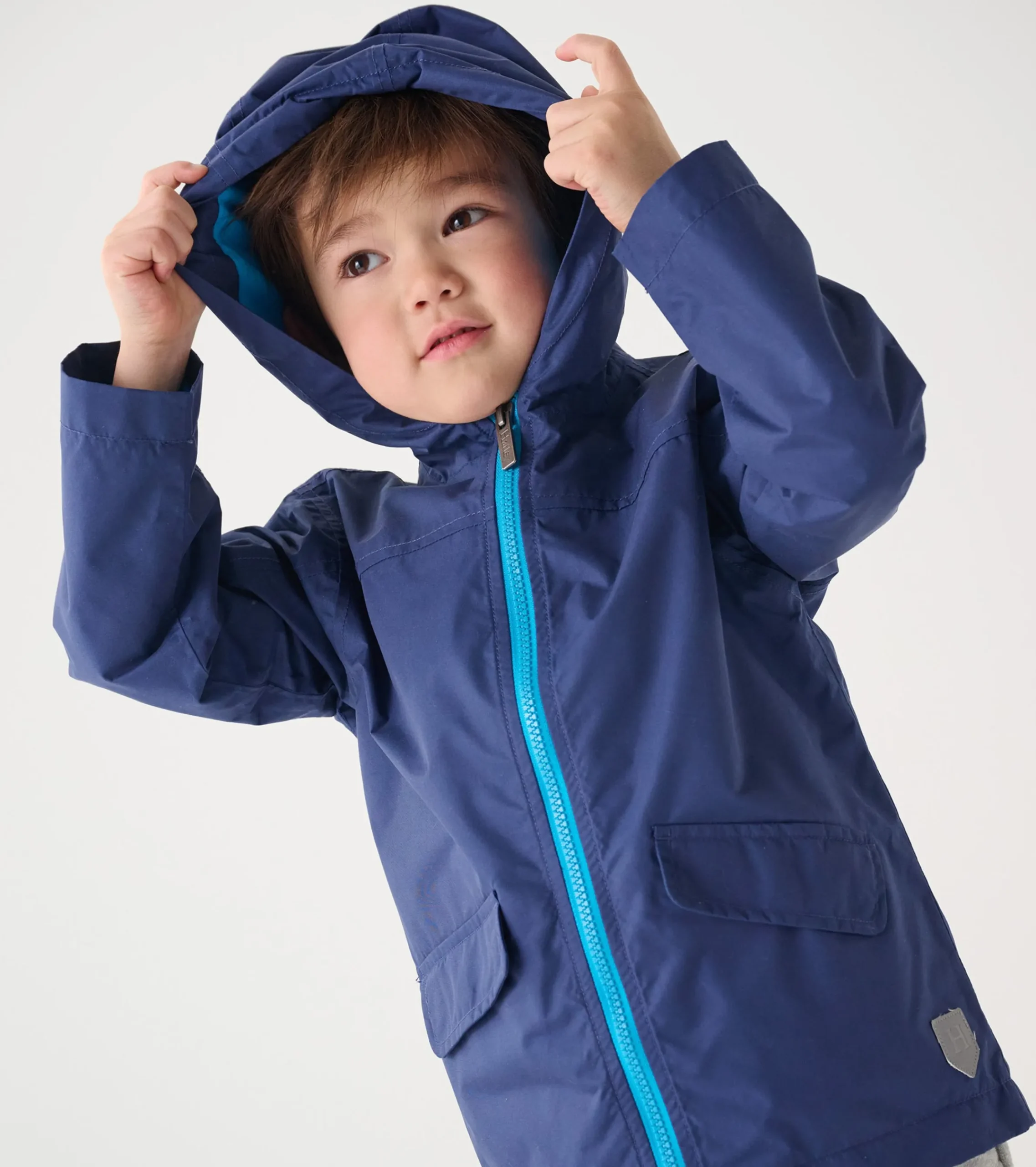 Hatley Kids Navy Zip-Up Lightweight Rain Jacket