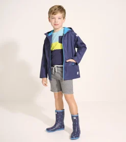 Hatley Kids Navy Zip-Up Lightweight Rain Jacket