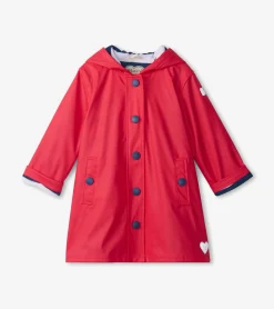 Outlet Hatley Kids Red & Navy Button-Up Rain Jacket
