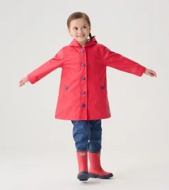 Outlet Hatley Kids Red & Navy Button-Up Rain Jacket