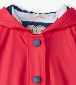 Outlet Hatley Kids Red & Navy Button-Up Rain Jacket