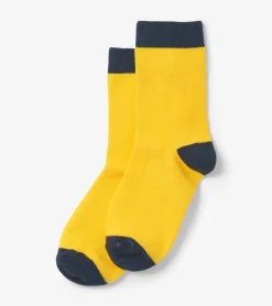 Discount Hatley Kids Yellow & Navy Crew Socks