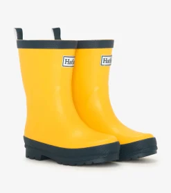 Online Hatley Kids Yellow & Navy Matte Rain Boots