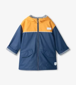 Sale Hatley Kids Yellow & Navy Zip-Up Rain Jacket
