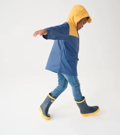 Sale Hatley Kids Yellow & Navy Zip-Up Rain Jacket