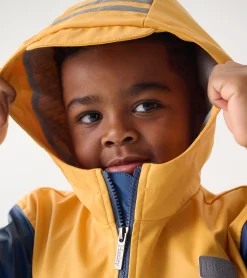 Sale Hatley Kids Yellow & Navy Zip-Up Rain Jacket