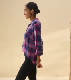 Sale Hatley Lila Button Down - Fuchsia Plaid
