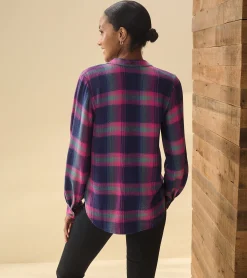 Sale Hatley Lila Button Down - Fuchsia Plaid
