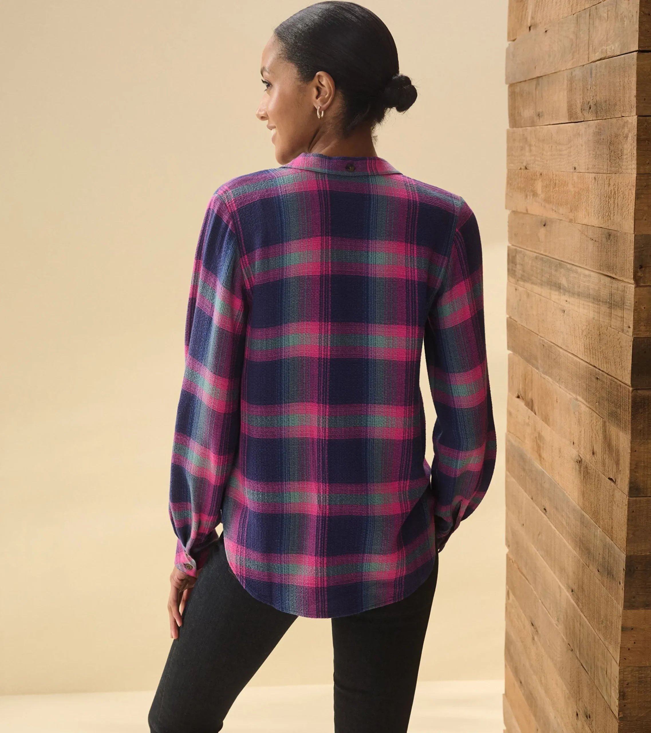 Sale Hatley Lila Button Down - Fuchsia Plaid