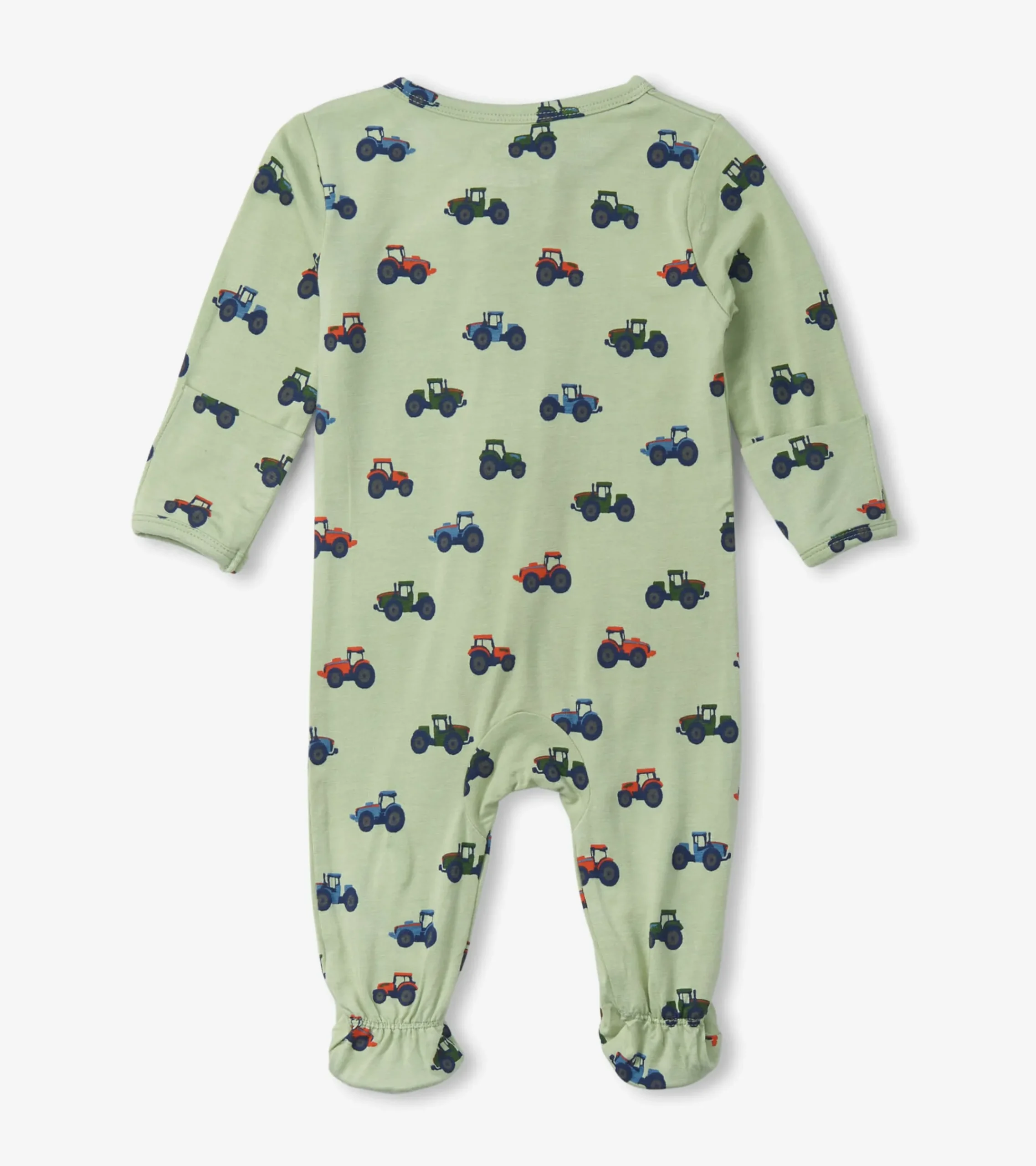 Hot Hatley Little Tractors Newborn Zip-Up Footed Sleeper