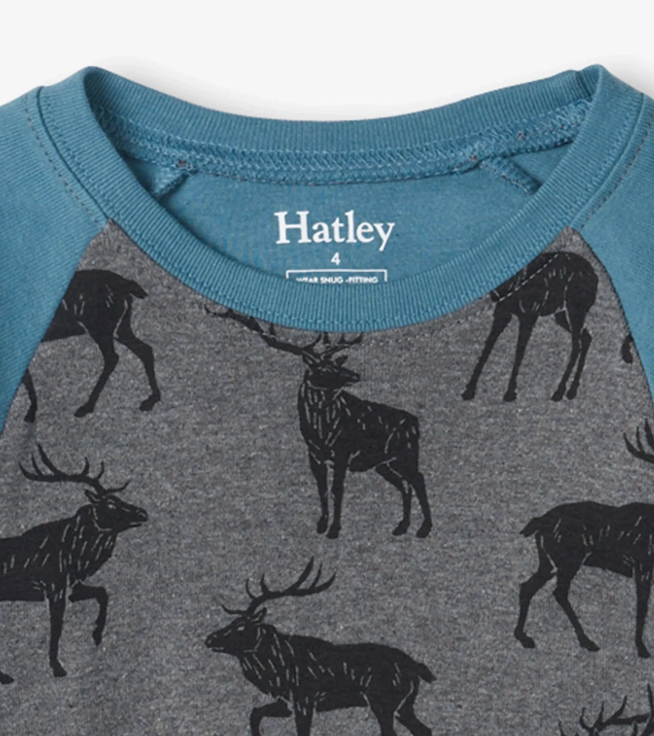 Online Hatley Magestic Elks Raglan Kids Organic Cotton Pajama Set